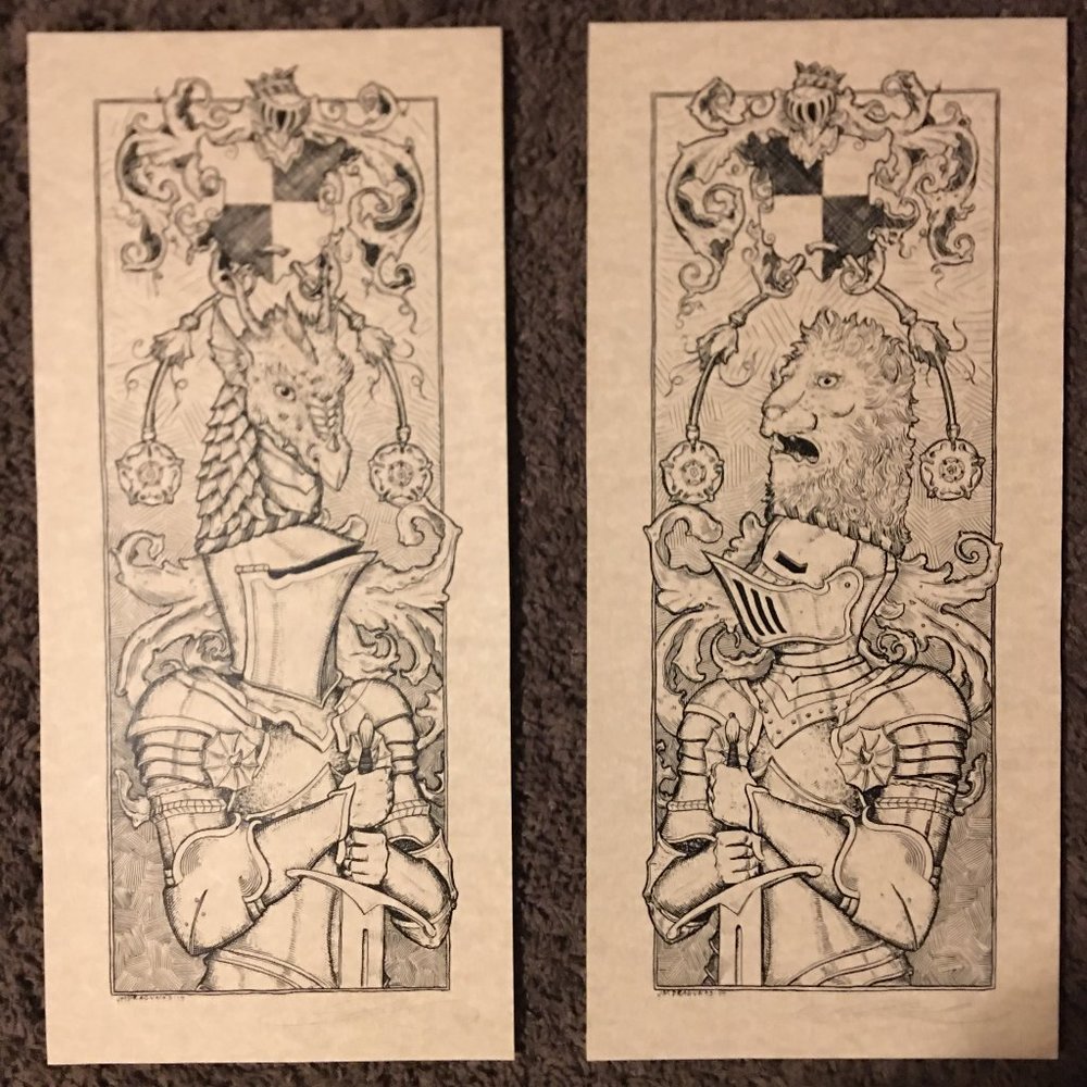 NEW, SIGNED Dueling Knights Print Bundle
